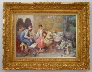 Copy of orientalist painting of three figures