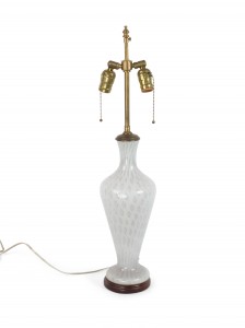 Italian murano light purple glass table lamp