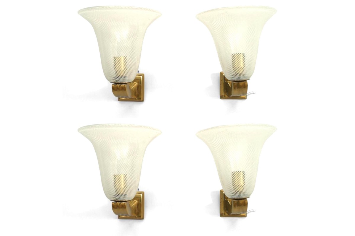 Italian Mid Century murano glass wall sconces 3
