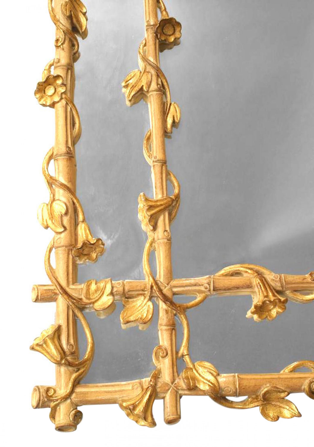 Stripped faux bamboo wall mirror