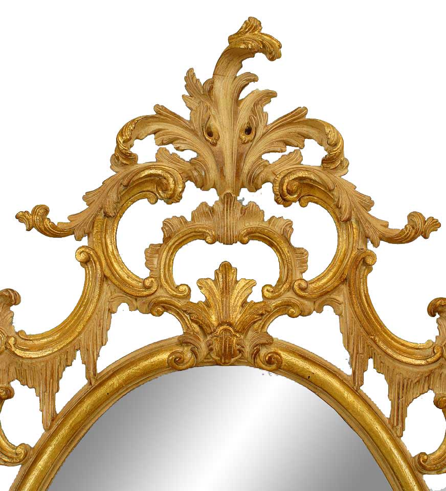 French louis xv style gilt filigree wall mirror 1