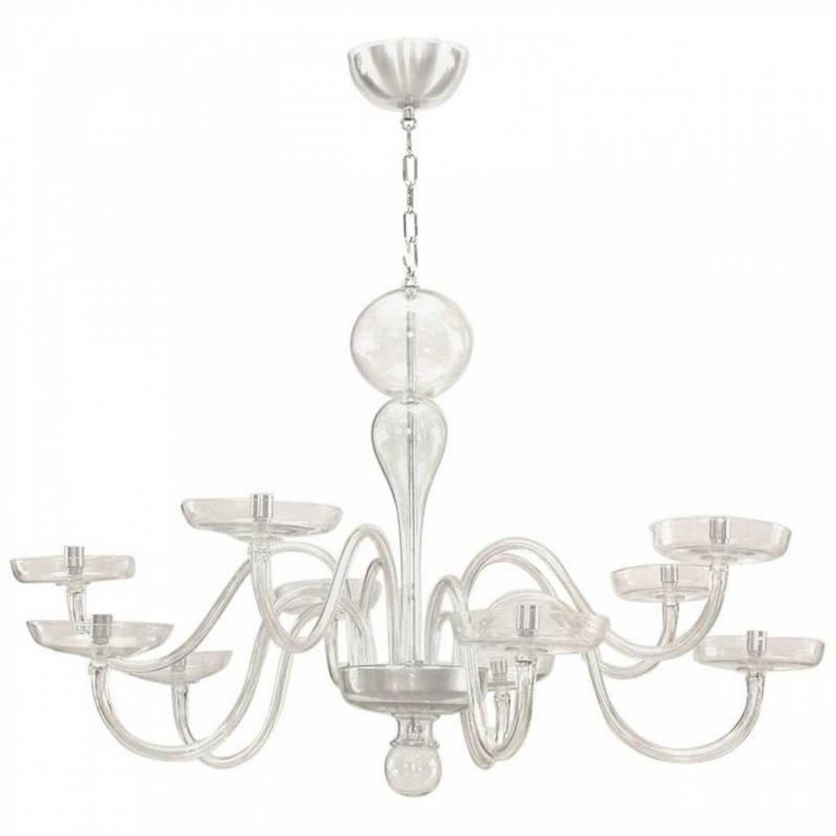 Italian murano Clear Glass Scroll chandelier