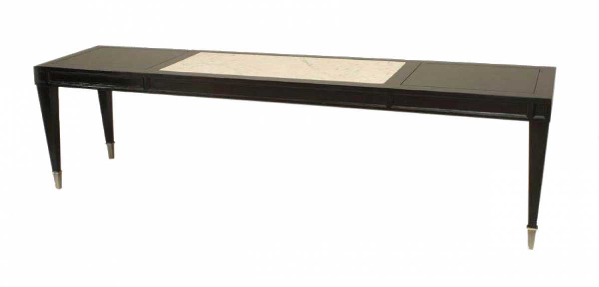 Italian ebonized marble top coffee table 1