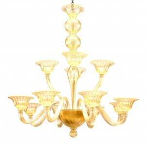 Italian murano sommerso gold dusted glass chandeliers