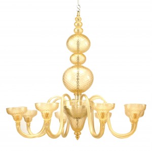 Italian murano ballotton gold dusted glass chandelier 1