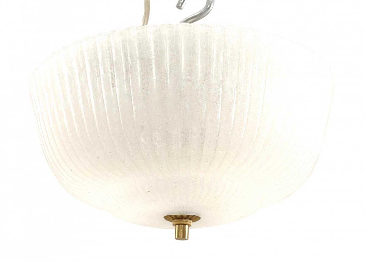 Italian mid century murano frosted glass ceiling fixture