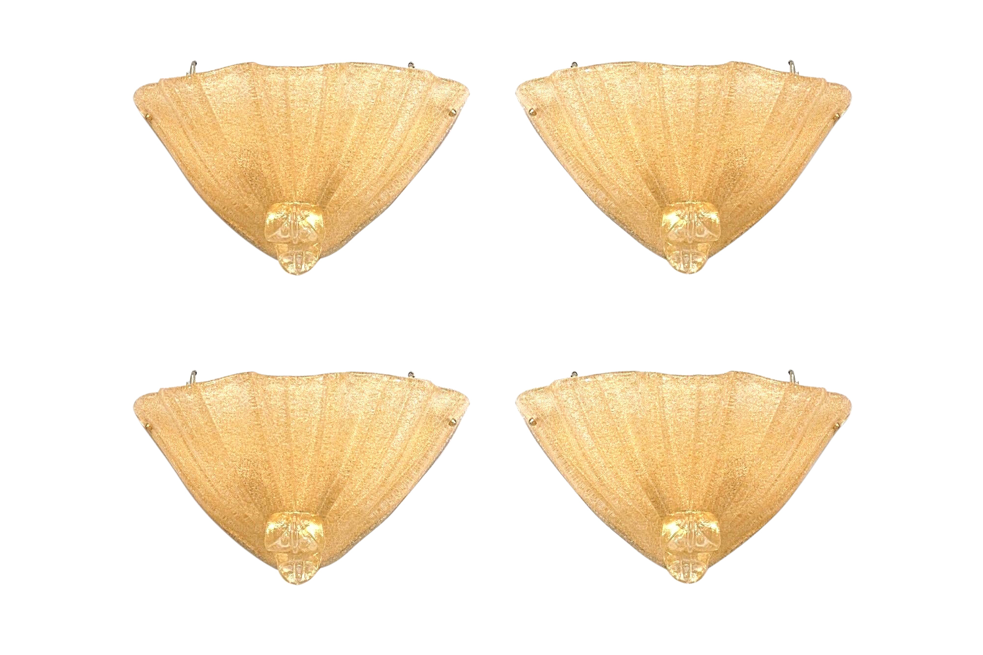 Italian venetian murano ventola gold glass wall sconces