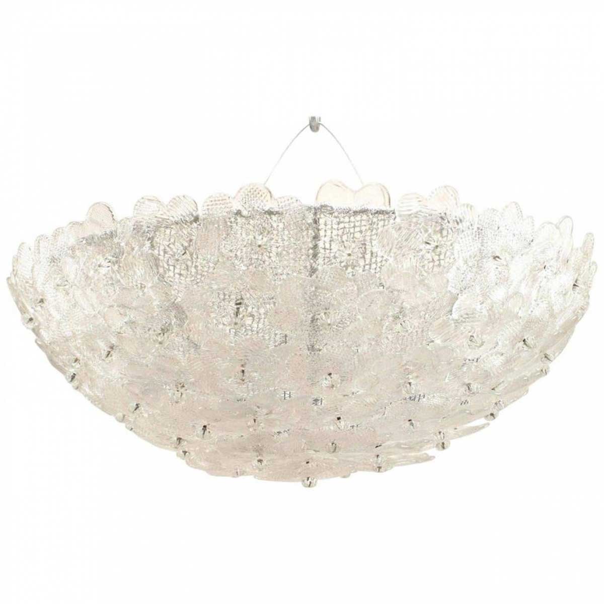 Italian mid century murano glass flower ceiling fixtures 1