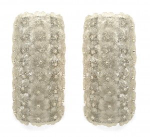 Italian murano glass flower wall sconces