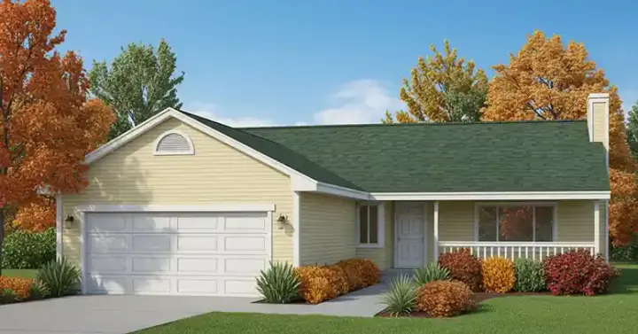 Traditional house plans 1-101 - front exterior, 1,506 sq ft, 3 bed, 2 bath house plans | Monster House Plans