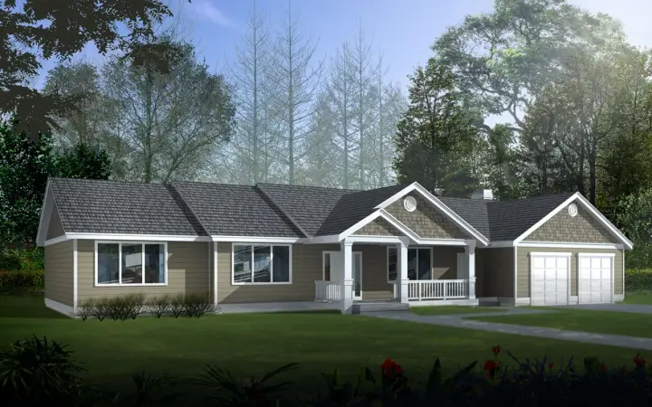 Craftsman house plans 1-104 - front exterior, 2,251 sq ft, 3 bed, 2 bath house plans | Monster House Plans