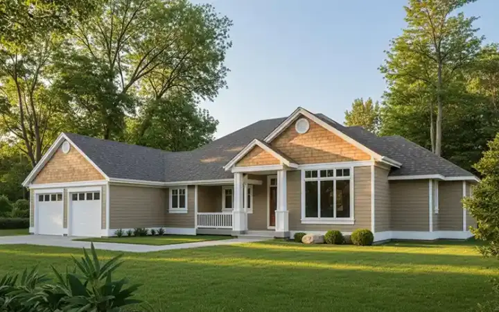 Craftsman house plans 1-109 - front exterior, 3,329 sq ft, 3 bed, 2 bath house plans | Monster House Plans