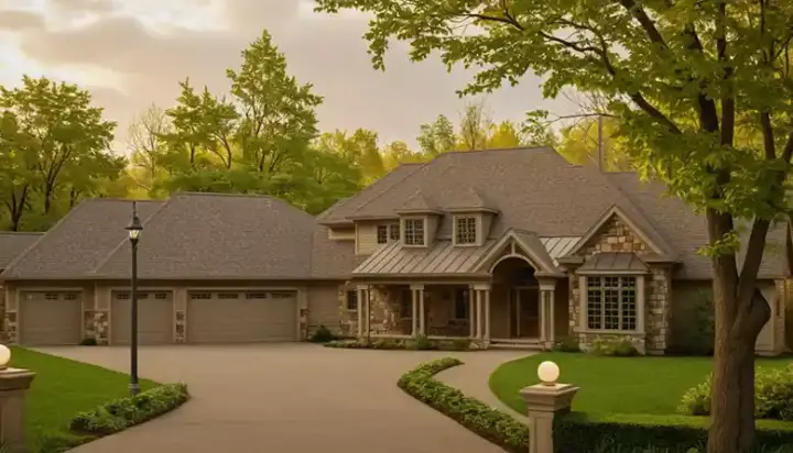 French Country house plans 1-115 - front exterior, 3,990 sq ft, 4 bed, 2 bath house plans | Monster House Plans