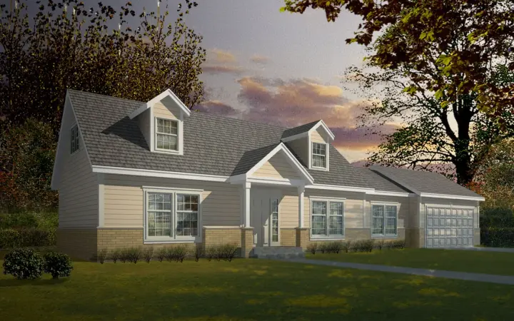 Farmhouse house plans 1-117 - front exterior, 1,526 sq ft, 3 bed, 2 bath house plans | Monster House Plans