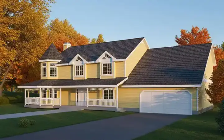 Victorian house plans 1-128 - front exterior, 2,525 sq ft, 4 bed, 2 bath house plans | Monster House Plans