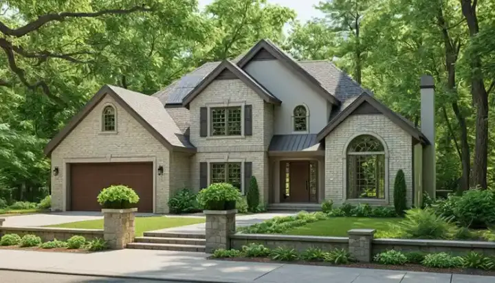 Traditional house plans 1-133 - front exterior, 2,459 sq ft, 4 bed, 2 bath house plans | Monster House Plans