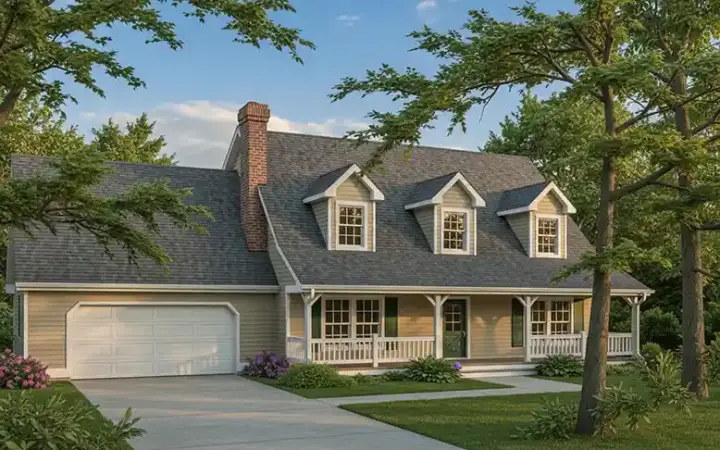 Country house plans 1-144 - front exterior, 2,195 sq ft, 3 bed, 2 bath house plans | Monster House Plans