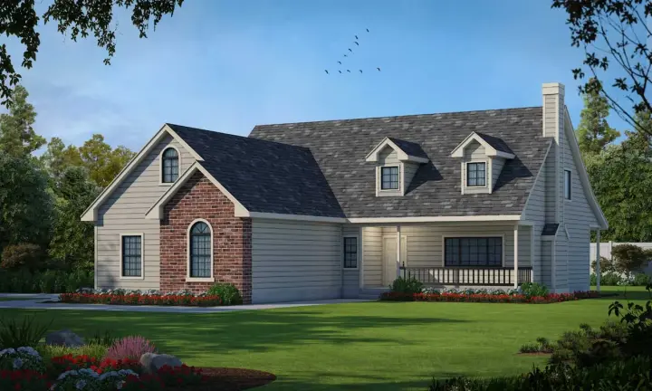 Country house plans 1-149 - front exterior, 1,400 sq ft, 3 bed, 2 bath house plans | Monster House Plans