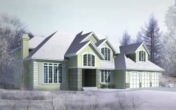 European house plans 1-157 - front exterior, 3,514 sq ft, 4 bed, 3 bath house plans | Monster House Plans