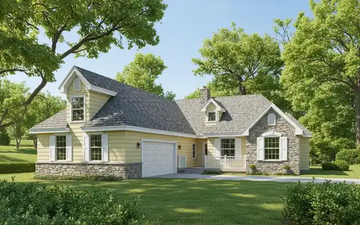 Traditional house plans 1-160 - front exterior, 2,038 sq ft, 4 bed, 3 bath house plans | Monster House Plans