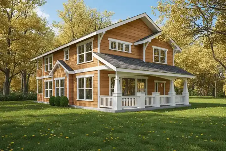 Craftsman house plans 1-161 - front exterior, 2,044 sq ft, 3 bed, 2 bath house plans | Monster House Plans