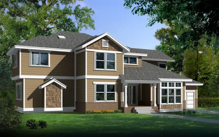 Craftsman house plans 1-164 - front exterior, 2,663 sq ft, 3 bed, 2 bath house plans | Monster House Plans