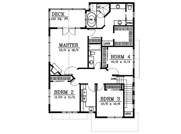 Upper/Second Floor Plan: 1-165