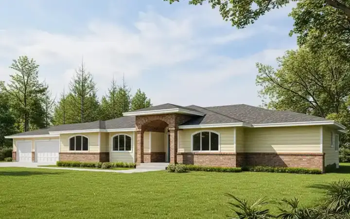 Traditional house plans 1-168 - front exterior, 4,453 sq ft, 4 bed, 3 bath house plans | Monster House Plans