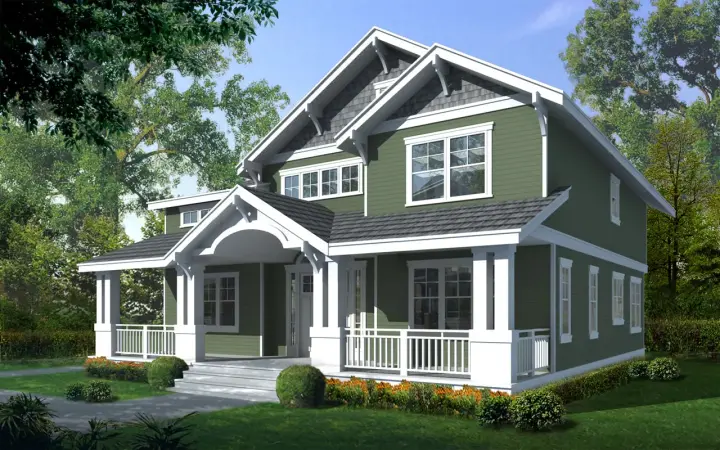 Craftsman house plans 1-173 - front exterior, 2,615 sq ft, 5 bed, 3 bath house plans | Monster House Plans
