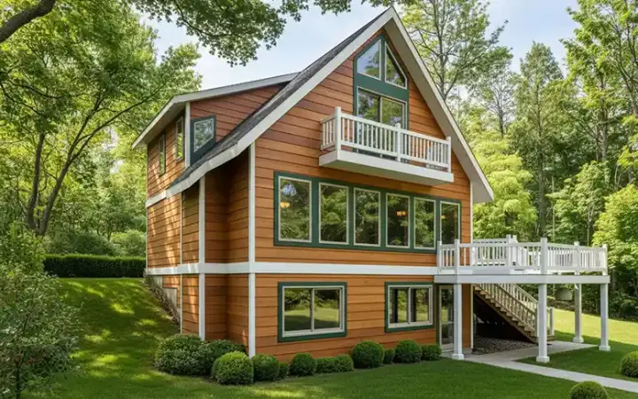 Contemporary house plans 1-175 - front exterior, 1,469 sq ft, 4 bed, 2 bath house plans | Monster House Plans