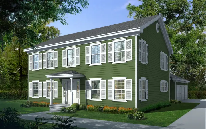 Early American house plans 1-178 - front exterior, 2,570 sq ft, 4 bed, 2 bath house plans | Monster House Plans