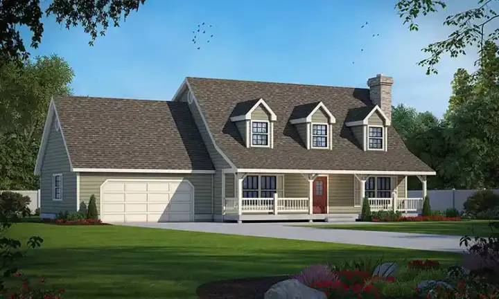 Farmhouse house plans 1-184 - front exterior, 1,921 sq ft, 3 bed, 2 bath house plans | Monster House Plans