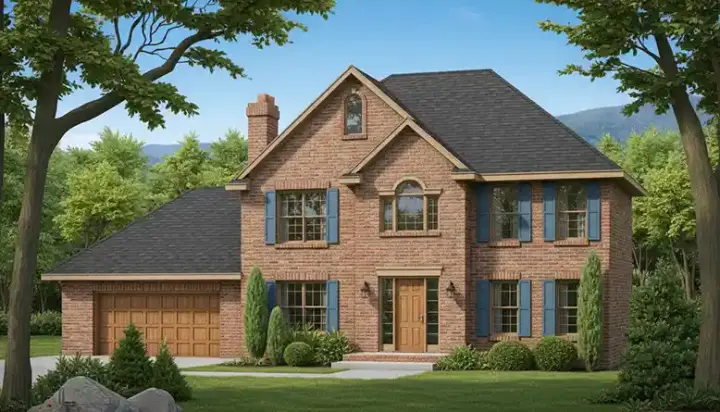 New England Colonial house plans 1-185 - front exterior, 2,061 sq ft, 3 bed, 2 bath house plans | Monster House Plans