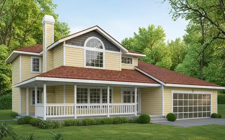 Craftsman house plans 1-187 - front exterior, 1,665 sq ft, 3 bed, 2 bath house plans | Monster House Plans