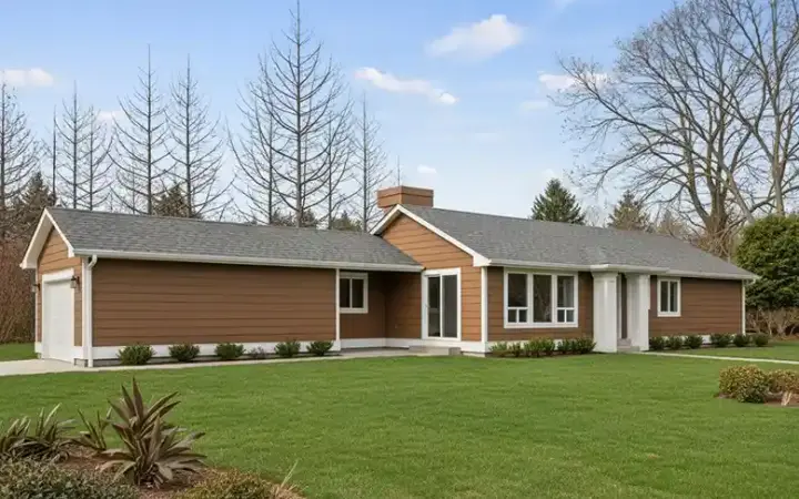 Ranch house plans 1-225 - front exterior, 1,193 sq ft, 3 bed, 2 bath house plans | Monster House Plans