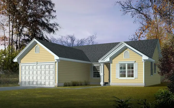 Traditional house plans 1-232 - front exterior, 1,443 sq ft, 3 bed, 2 bath house plans | Monster House Plans