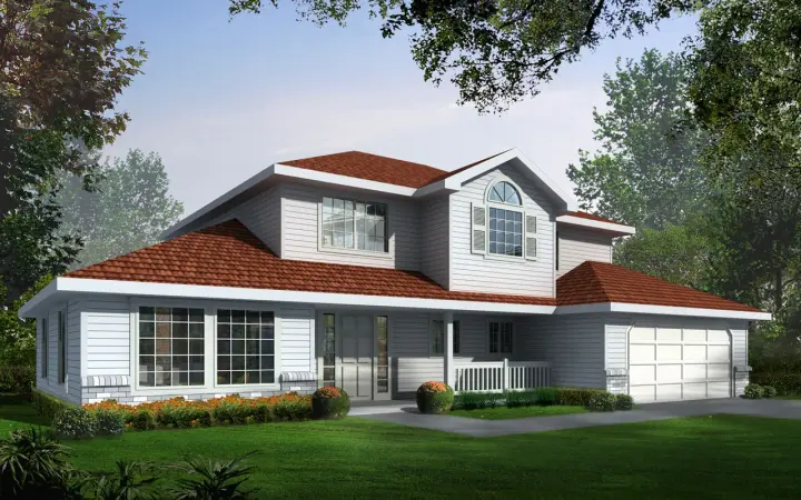 Traditional house plans 1-248 - front exterior, 2,185 sq ft, 4 bed, 2 bath house plans | Monster House Plans