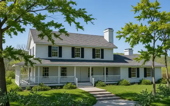 Farmhouse house plans 1-250 - front exterior, 2,561 sq ft, 5 bed, 3 bath house plans | Monster House Plans