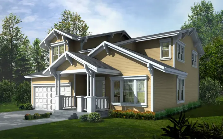 Craftsman house plans 1-262 - front exterior, 2,202 sq ft, 4 bed, 2 bath house plans | Monster House Plans
