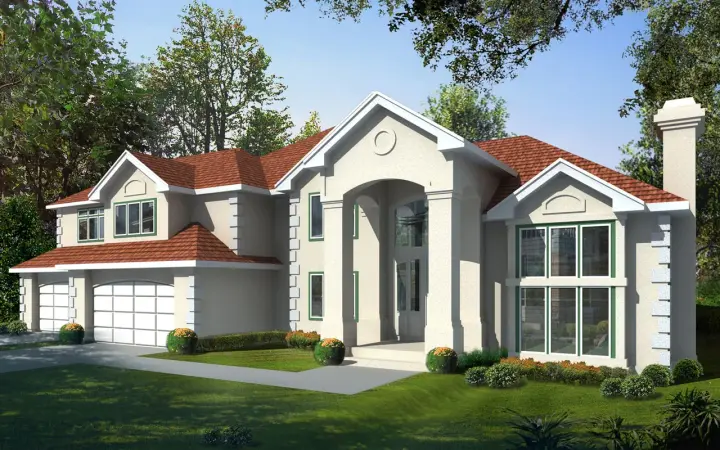 Mediterranean house plans 1-264 - front exterior, 4,545 sq ft, 4 bed, 3 bath house plans | Monster House Plans