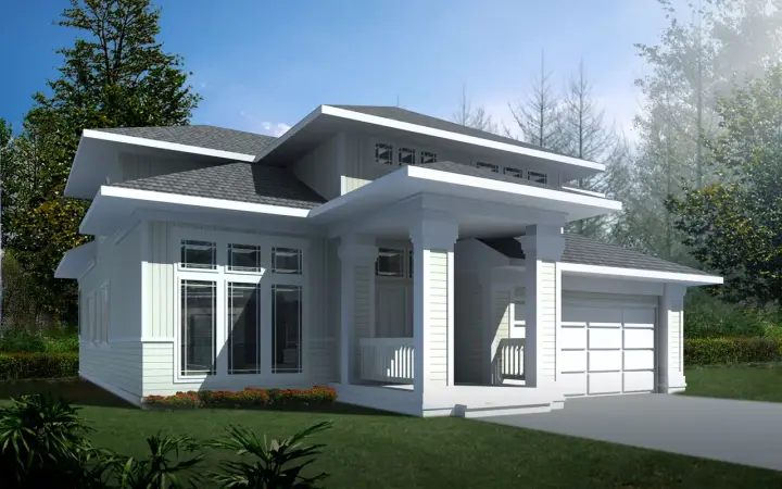 Prairie house plans 1-266 - front exterior, 2,503 sq ft, 3 bed, 2 bath house plans | Monster House Plans