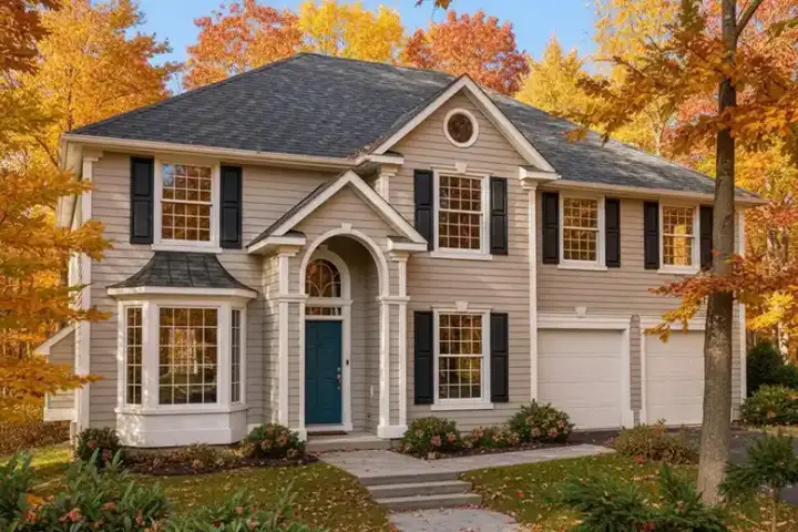 Early American house plans 1-269 - front exterior, 3,018 sq ft, 4 bed, 3 bath house plans | Monster House Plans