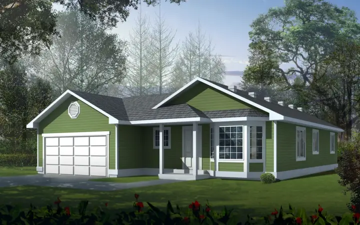 Traditional house plans 1-273 - front exterior, 1,018 sq ft, 3 bed, 2 bath house plans | Monster House Plans