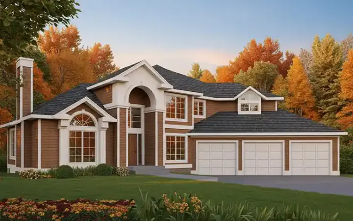 European house plans 1-276 - front exterior, 2,832 sq ft, 3 bed, 2 bath house plans | Monster House Plans