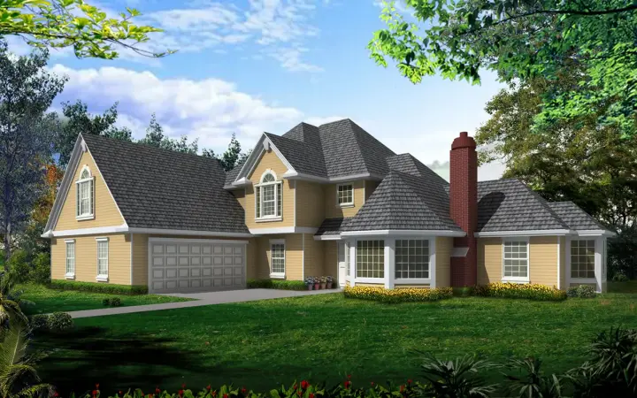 French Country house plans 1-278 - front exterior, 2,218 sq ft, 3 bed, 3 bath house plans | Monster House Plans