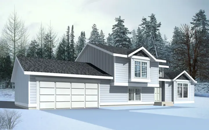 Northwest house plans 1-281 - front exterior, 1,399 sq ft, 2 bed, 1 bath house plans | Monster House Plans