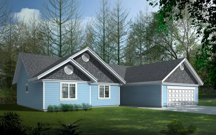 Craftsman house plans 1-282 - front exterior, 1,437 sq ft, 3 bed, 2 bath house plans | Monster House Plans
