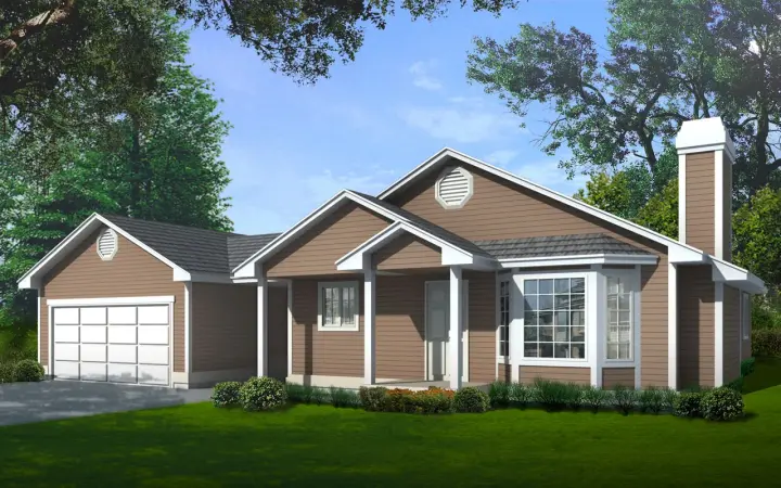 Traditional house plans 1-289 - front exterior, 1,304 sq ft, 3 bed, 2 bath house plans | Monster House Plans