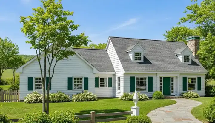 Cape Cod house plans 1-314 - front exterior, 1,762 sq ft, 3 bed, 2 bath house plans | Monster House Plans