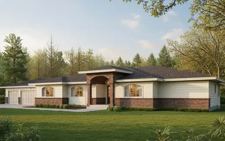 Traditional house plans 1-318 - front exterior, 2,505 sq ft, 2 bed, 2 bath house plans | Monster House Plans